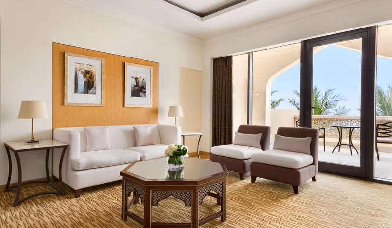 Living Area at Hilton Muscat Al Bandar Hotel in Middle East Holiday by Kenwood Travel